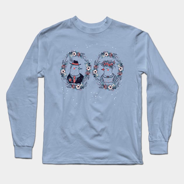 Wedding Birds Long Sleeve T-Shirt by annapaff